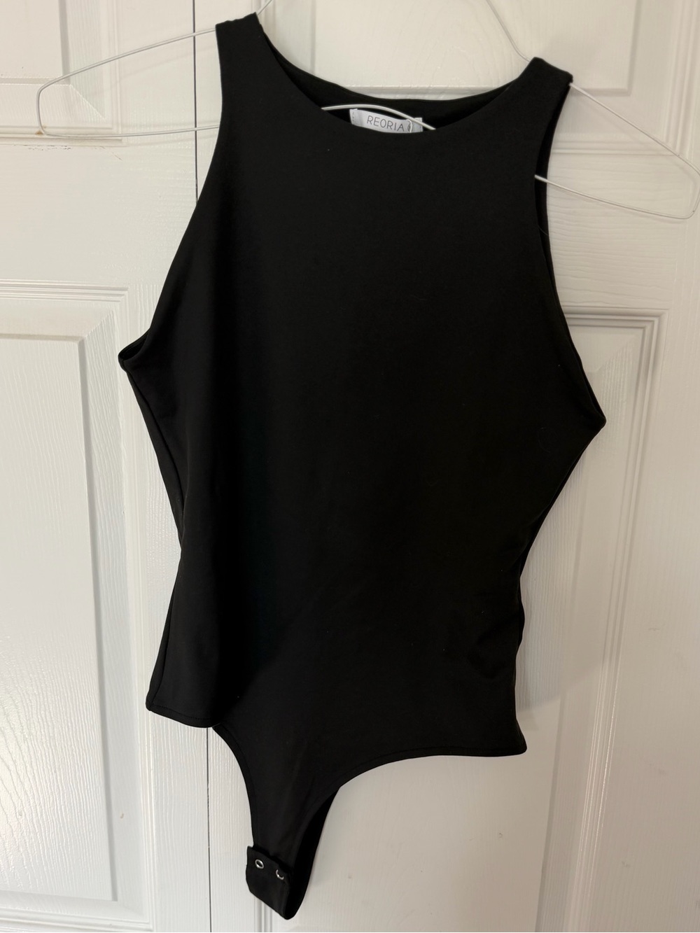 ReoRia Black Crewneck Bodysuit